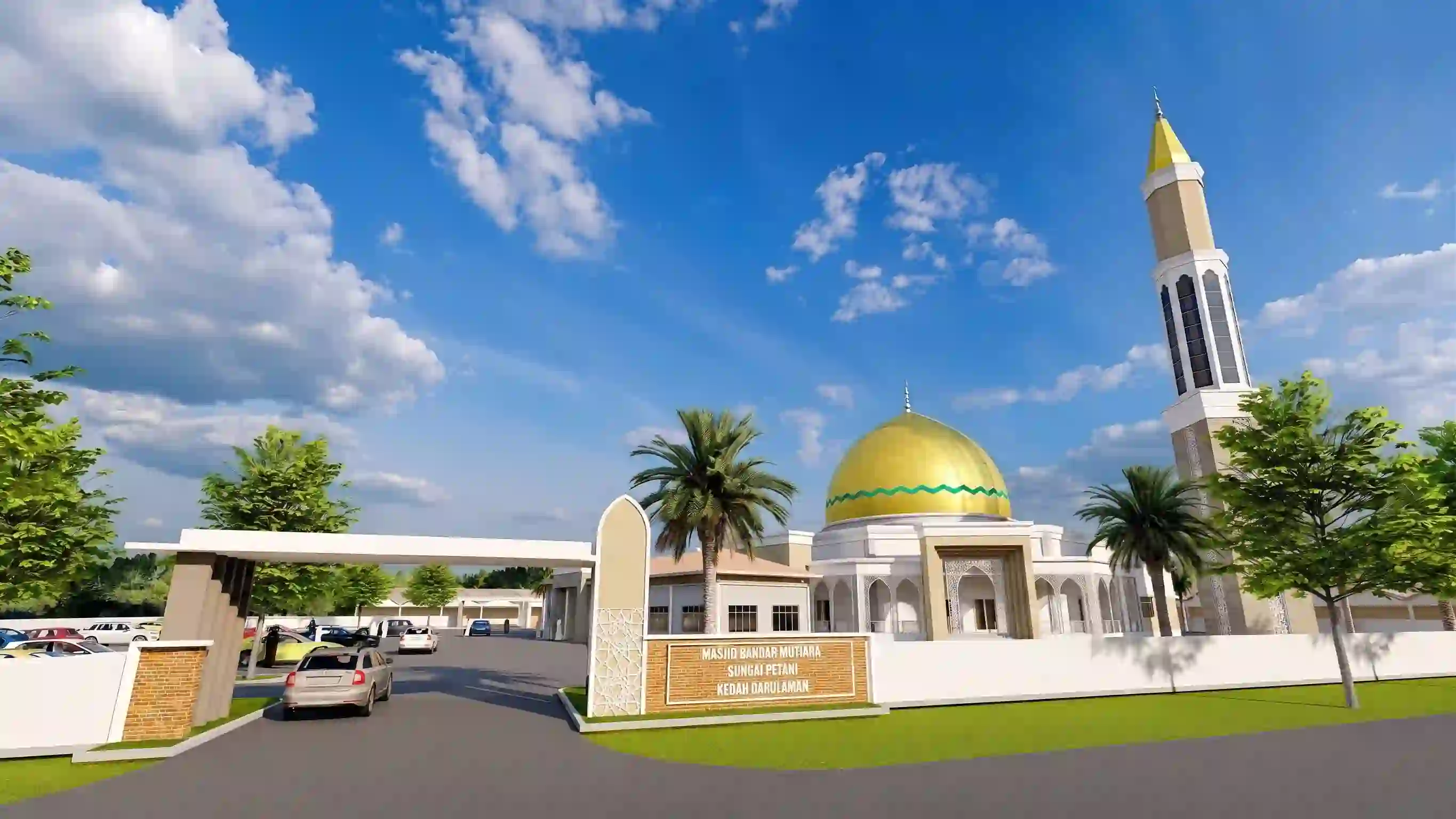 Pandangan hadapan cadangan Masjid Kariah Bandar Mutiara